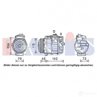 Компрессор кондиционера AKS DASIS M KM1F4R 852713n 880083 4044455550167