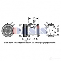 Компрессор кондиционера AKS DASIS BF2N T9 4044455468394 Chrysler Voyager 4 (RG, RS) Минивэн 851819n