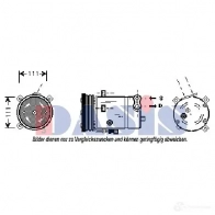 Компрессор кондиционера AKS DASIS 4044455354802 Opel Omega (B) 2 Седан 2.0 (F69) 115 л.с. 1994 – 2000 AK ZT6O 850950n