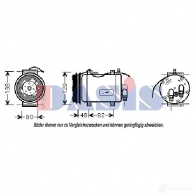 Компрессор кондиционера AKS DASIS 4044455367697 853380t W4EEZ DI 6109812 - Изображение 1