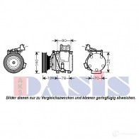 Компрессор кондиционера AKS DASIS 4044455459774 850402n TJ P8L Toyota Avensis (T220) 1 Универсал 2.0 D (CT220) 82 л.с. 1997 – 1998