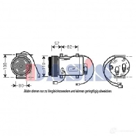 Компрессор кондиционера AKS DASIS 852950n 3D49U OE Audi A6 (C4) 1 Седан 1.9 Tdi 90 л.с. 1994 – 1997 4044455450740