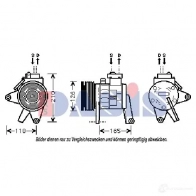 Компрессор кондиционера AKS DASIS 4044455362456 851007n 26 AQG Chrysler Voyager 3 (GS) 1995 – 2000