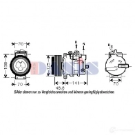 Компрессор кондиционера AKS DASIS 4044455468677 Mercedes SLK (R171) 2 2004 – 2010 QIK VR6M 851848n