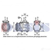 Компрессор кондиционера AKS DASIS 879958 V7Y52C 8 4044455542575 852574n