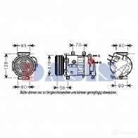 Компрессор кондиционера AKS DASIS 4044455468899 851871n 6EQHY OI Citroen C6