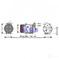 Компрессор кондиционера AKS DASIS 4044455365143 TA1 G2 879507 851409n