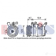 Компрессор кондиционера AKS DASIS 852552n 4044455542773 DLCAE 88 Chrysler PT Cruiser