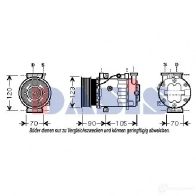 Компрессор кондиционера AKS DASIS Fiat Marea (185) 1 Седан 2.0 150 20V 150 л.с. 2001 – 2002 851072n 6FU OR 4044455362999