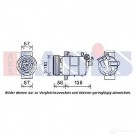 Компрессор кондиционера AKS DASIS Fiat Bravo (198) 2 Хэтчбек 2.0 D Multijet 165 л.с. 2008 – 2024 852807n 4044455566526 S 18C6J4