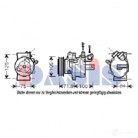 Компрессор кондиционера AKS DASIS 4044455468851 851867n 879741 T8T 5NVS