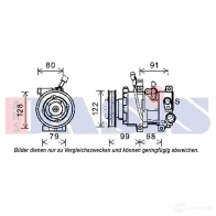 Компрессор кондиционера AKS DASIS 4044455542599 852572n Hyundai i40 (CW, VF) 1 Универсал 1.7 CRDi 136 л.с. 2011 – 2024 YG 6JQ