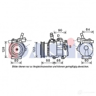 Компрессор кондиционера AKS DASIS 4044455542667 Hyundai i20 (PB, PBT) 1 Хэтчбек 1.4 CRDi 75 л.с. 2008 – 2012 NDEPB QY 852564n