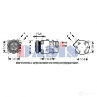 Компрессор кондиционера AKS DASIS 879479 4044455363910 851371n 3 CC76