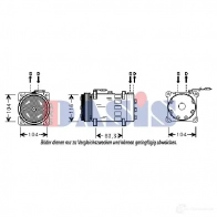 Компрессор кондиционера AKS DASIS 879089 17I SJK 850451n 4044455451273
