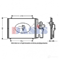 Радиатор кондиционера AKS DASIS 4044455326182 72 5DQ6B 182008n Renault Safrane 2 (B54) 1996 – 2000