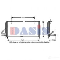 Радиатор кондиционера AKS DASIS 4044455326533 Jeep Cherokee (XJ) 2 Внедорожник 2.5 121 л.с. 1995 – 2001 X3Y OL 522041n