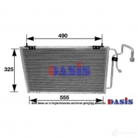 Радиатор кондиционера AKS DASIS 4044455320456 162210n 870809 VF8C 7