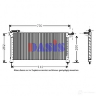 Радиатор кондиционера AKS DASIS 091F 6H 865913 4044455317418 022060n