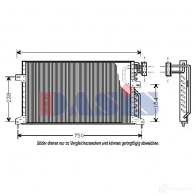 Радиатор кондиционера AKS DASIS 4044455322788 Chrysler Voyager 3 (GS) Минивэн 522190n H39NJ0 V