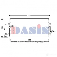 Радиатор кондиционера AKS DASIS 868569 4044455318996 T5 TH6A 102040n