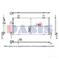 Радиатор кондиционера AKS DASIS 142029n 870034 C 3FMNAW 4044455473411