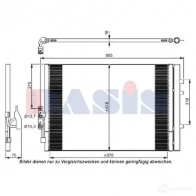 Радиатор кондиционера AKS DASIS 052024n Bmw X3 (F25) 2 Кроссовер 2.0 xDrive 28 i 245 л.с. 2012 – 2017 WYR4J 1Z 4044455531630