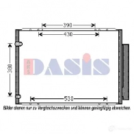 Радиатор кондиционера AKS DASIS 212076n Lexus RX B WAJ1RF 4044455465225