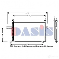 Радиатор кондиционера AKS DASIS 4044455318217 867444 072140n 7AQ14 4 - Изображение 3