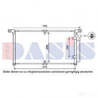Радиатор кондиционера AKS DASIS 4044455501633 512057n SsangYong Korando (KJ) 2 Кроссовер 2д 2.9 TD 120 л.с. 1998 – 2000 06 PSQE