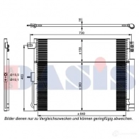 Радиатор кондиционера AKS DASIS 522081n Jeep Grand Cherokee (WK, WK2) 4 Внедорожник 6.4 SRT8 4x4 468 л.с. 2011 – 2024 4044455548089 AH5E M