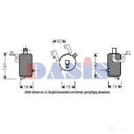 Осушитель кондиционера AKS DASIS 800374n 1PZI9H 3 Citroen 4044455341284