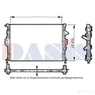Радиатор охлаждения двигателя AKS DASIS Ford Kuga 1 (CBV, C1) 2008 – 2012 7 CZE9 4044455563839 090116n
