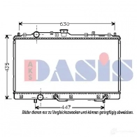Радиатор охлаждения двигателя AKS DASIS 4044455201724 Mitsubishi Colt 5 (CJ, CP) 1995 – 2002 04K0S S 140034n