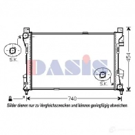 Радиатор охлаждения двигателя AKS DASIS 120078n BUA JW3 868952 4044455462194