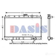 Радиатор охлаждения двигателя AKS DASIS 4044455195320 140000n DB7 JE Mitsubishi Space Wagon 3 (N3, N4) 1991 – 2000