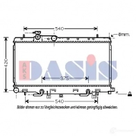 Радиатор охлаждения двигателя AKS DASIS 350022n Subaru Impreza (GD) 2 Седан 2.0 AWD 250 л.с. 2005 – 2007 ZCJE 21X 4044455208525