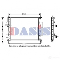 Радиатор охлаждения двигателя AKS DASIS Fiat 4044455198369 SW 3VA 080027n