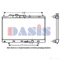 Радиатор охлаждения двигателя AKS DASIS 868655 4044455204046 SK5G9 P 110027n