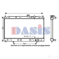 Радиатор охлаждения двигателя AKS DASIS 140023n Mitsubishi Space Wagon 3 (N3, N4) 1991 – 2000 L7 MF2 4044455198451