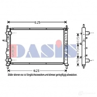 Радиатор охлаждения двигателя AKS DASIS 080047n 867583 R T55ER 4044455201496