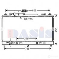 Радиатор охлаждения двигателя AKS DASIS 110075n T24 5W 4044455531708 Mazda 6