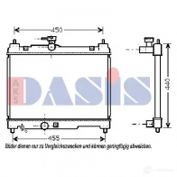 Радиатор охлаждения двигателя AKS DASIS 4044455193647 Q7 R6X9 871786 211700n - Изображение 2