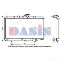 Радиатор охлаждения двигателя AKS DASIS 510054n DOF 4Y 4044455207979 Kia Rio 1 (DC) 1999 – 2005