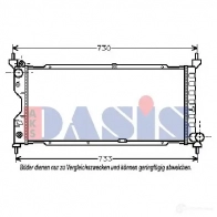 Радиатор охлаждения двигателя AKS DASIS 151620n 4044455182719 870320 UT DB2 - Изображение 2