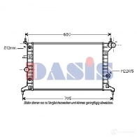 Радиатор охлаждения двигателя AKS DASIS D L2PNM 870267 4044455182009 150800n - Изображение 2