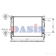 Радиатор охлаждения двигателя AKS DASIS 2AWL T 480370n 873928 4044455191247 - Изображение 2