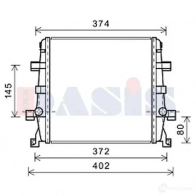 Радиатор охлаждения двигателя AKS DASIS 1U MKE 480086n 4044455549451 Audi Q7