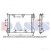 Радиатор охлаждения двигателя AKS DASIS WZ 7K7 Renault Clio (BR, CR) 3 Хэтчбек 2.0 16V (BR0C. BR0K. CR0C. CR0K) 139 л.с. 2006 – 2025 4044455539629 390045n