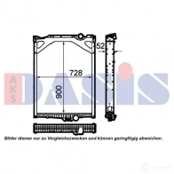 Радиатор охлаждения двигателя AKS DASIS 280022n 4044455499190 872547 T2XLMA 7